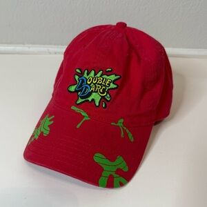 Nickelodeon Double Dare Embroidered Slime Logo Red Canvas Cotton Hat Cap